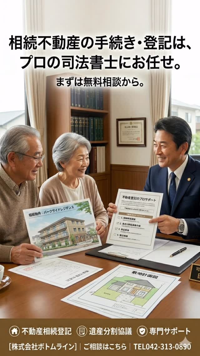 相続に関するお悩み、放置していませんか？ 私たちは不動産相続に精通した司法書士として、皆様の大切な財産を安心して次の世代へ引き継ぐためのサポートを行っています